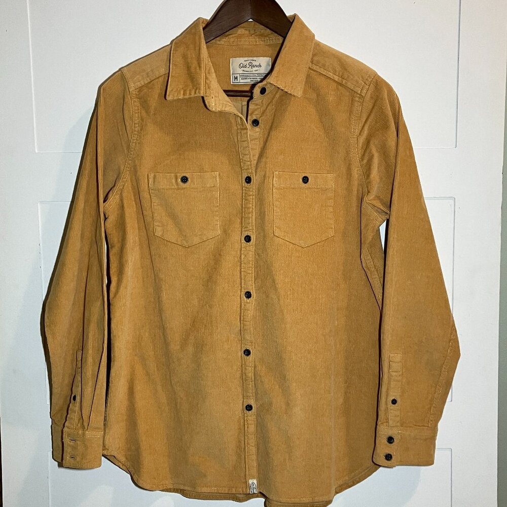 OLD RANCH Women's Size‎ Medium Corduroy Coat Jacket Mustard Yellow With Pockets
